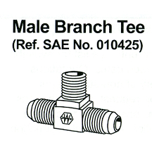 TEE MALE BRANCH BRASS 1/4OD X1/8 SAE 45DEG FLARE - Brass Fittings